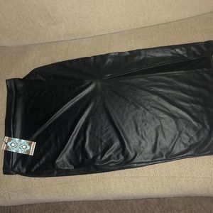 Leather skirt with slit